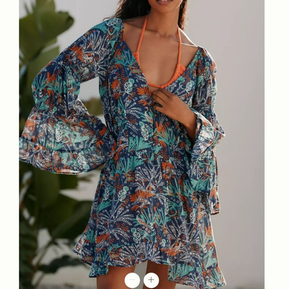 Celandine By Anthropologie Boho Cover-Up Tunic Dress
